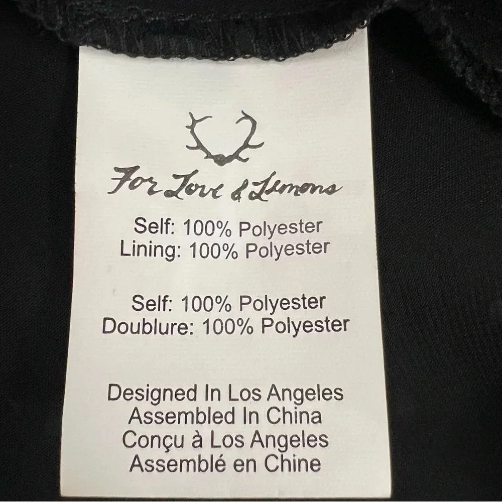 For Love & Lemons Truffles Polka Dot Babydoll Mini Dress Black Romantic Size S - Picture 9 of 11